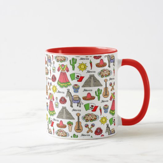 Mug Motif de symboles du Mexique | (Droite)