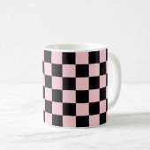 Mug Motif de tableau de chèques Pastel Black Pink (Devant droit)