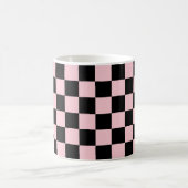 Mug Motif de tableau de chèques Pastel Black Pink (Centre)