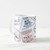 Mug Motif de tampon de passeport Imprimer (Devant gauche)