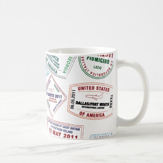 Mug Motif de tampon de passeport Imprimer (Droite)