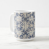 Mug Motif de tapis persan de la marine (Devant gauche)