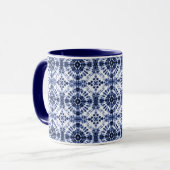 Mug Motif de teinture bleu foncé (Devant gauche)