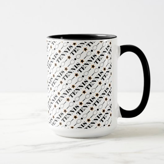 Mug Motif de tennis noir et blanc (Droite)