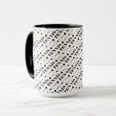 Mug Motif de tennis noir et blanc (Devant gauche)