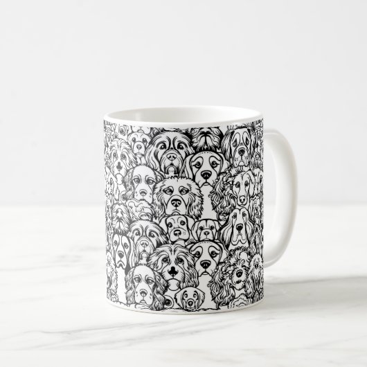 Mug Motif de tête de chien (Devant droit)