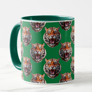 Mug Motif de tête de tigre vert 