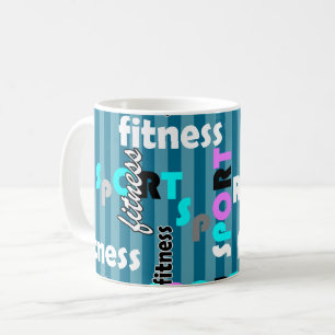 Mug motif de texte lumineux sport fitness pour vêtemen