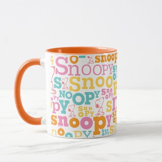 Mug Motif de texte Snoopy Pastel (Gauche)