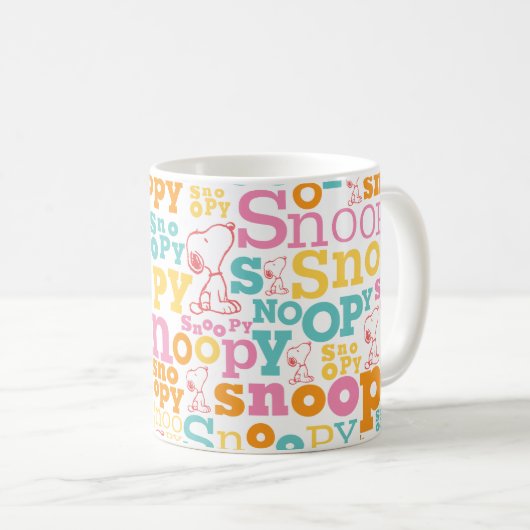 Mug Motif de texte Snoopy Pastel (Devant droit)