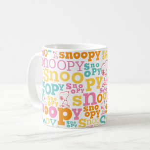 Mug Motif de texte Snoopy Pastel