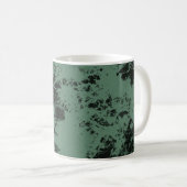 Mug Motif de texture de marbre en noir et vert (Devant droit)