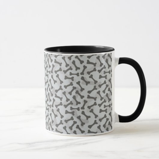 Mug Motif de texture d'os à fond gris (Droite)