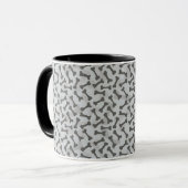 Mug Motif de texture d'os à fond gris (Devant gauche)