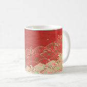 Mug Motif de texture papier d'onde dorée (Devant droit)