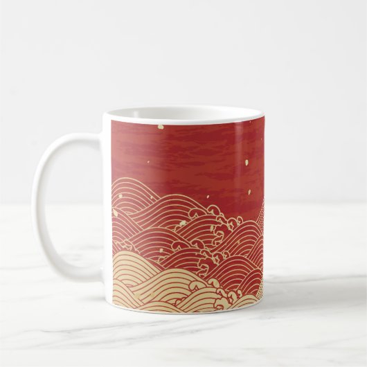 Mug Motif de texture papier d'onde dorée (Gauche)