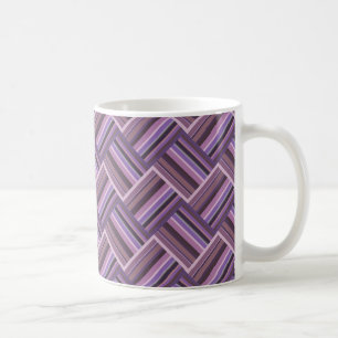 Mug Motif de tissage diagonale rayures mauve