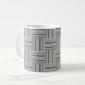 Mug Motif de tissage rayures grises (Devant gauche)