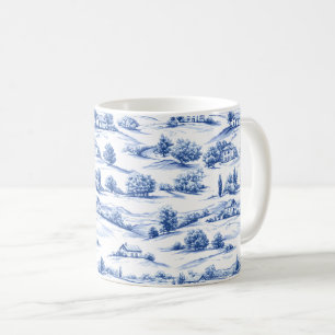 Mug Motif de toile botanique bleue