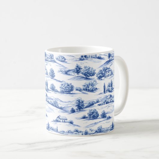 Mug Motif de toile botanique bleue (Devant droit)