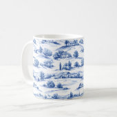 Mug Motif de toile botanique bleue (Devant gauche)