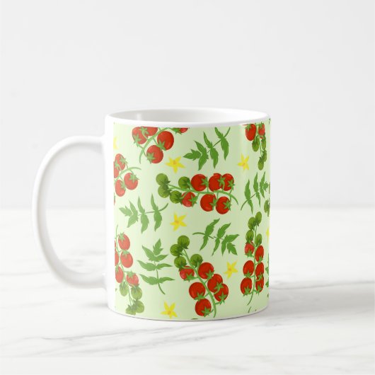 Mug Motif de tomate sans joint. Impression végétale. V (Gauche)