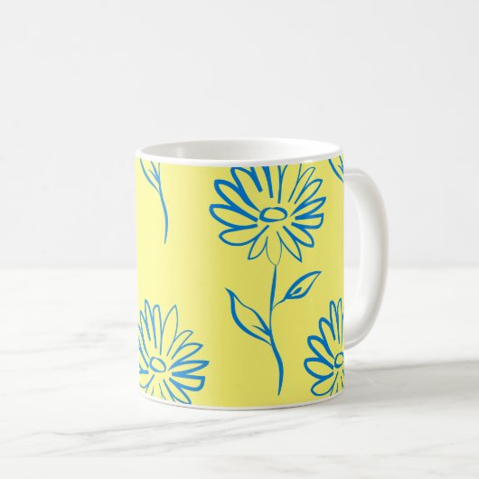 Mug Motif de tournesol bleu (Devant droit)