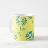 Mug Motif de tournesol bleu (Devant gauche)