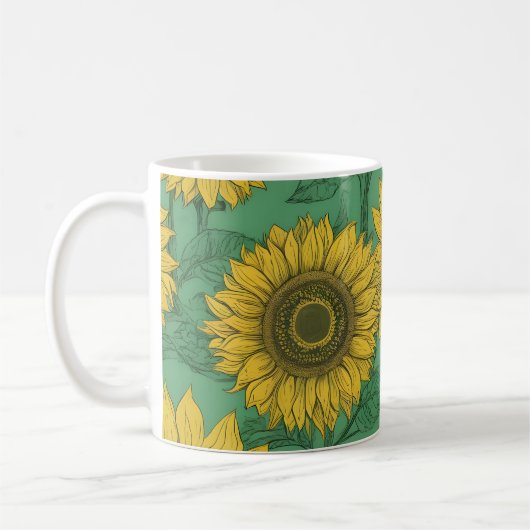 Mug Motif de tournesol jaune (Gauche)