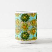 Mug Motif de tournesol jaune avec feuillage et bourgeo (Centre)
