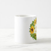 Mug Motif de tournesols monogrammés Décoratif (Centre)