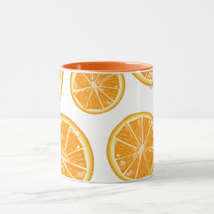 Mug Motif de tranches d'orange de style vintage.