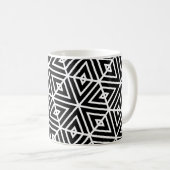 Mug Motif de triangles noir Hexagon blanc (Devant droit)