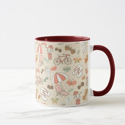 Mug Motif de vacances d'été (Droite)