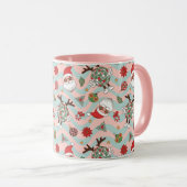 Mug Motif de vacances Disco Père Noël et Reindeer (Devant droit)