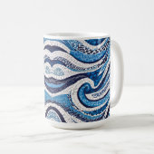 Mug Motif de vague bleu blanc 05 (Devant droit)