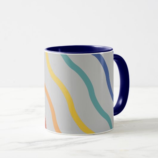 Mug Motif de vague coloré moderne (Devant droit)