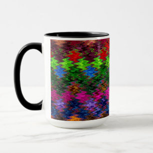 Mug Motif de vague de mosaïque colorée #2