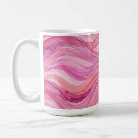 Mug Motif de vagues à l'aquarelle rose (Gauche)