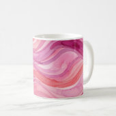 Mug Motif de vagues à l'aquarelle rose (Devant droit)