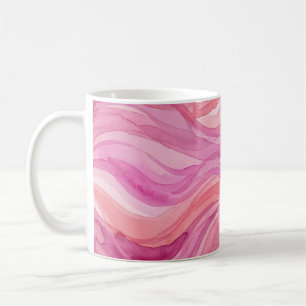 Mug Motif de vagues à l'aquarelle rose