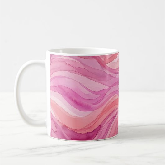 Mug Motif de vagues à l'aquarelle rose (Gauche)