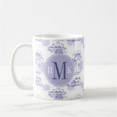 Mug Motif de vagues et de bateaux d'aquarelle (Gauche)