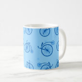 Mug Motif de vélo rétro dans des tons bleus (Devant droit)