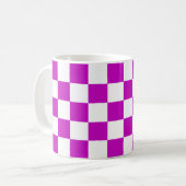 Mug Motif de vérification À damiers blanc violet (Devant gauche)