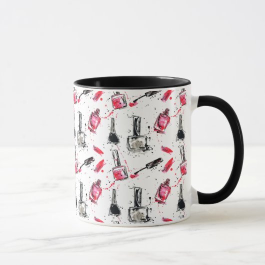 Mug Motif de vernis à ongles d'aquarelle (Droite)