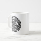 Mug Motif de vigne de raisin noir et blanc de William (Devant gauche)
