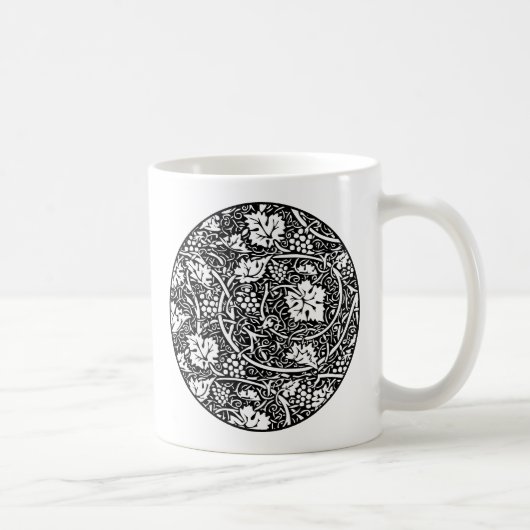 Mug Motif de vigne de raisin noir et blanc de William (Droite)