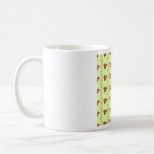 Mug Motif de vigne florale rouge sur fond vert clair (Gauche)