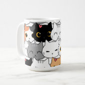 Mug Motif de visages de chat mignons Kawaii  (Devant gauche)